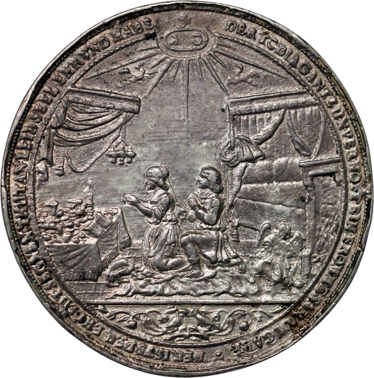 1600s Germany Hamburg AR Cast Marriage Medal