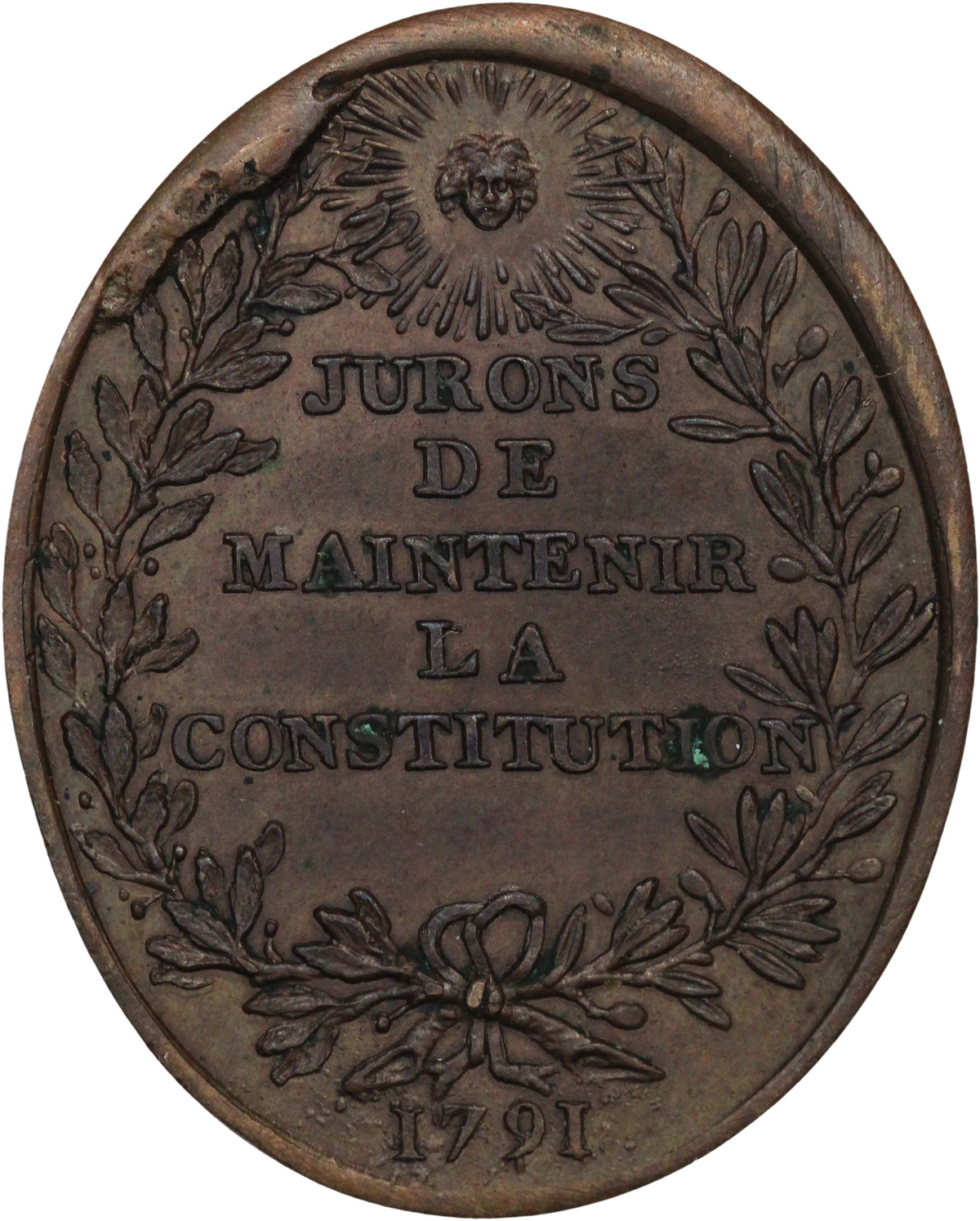 1791 France Revolution Era AE Medal