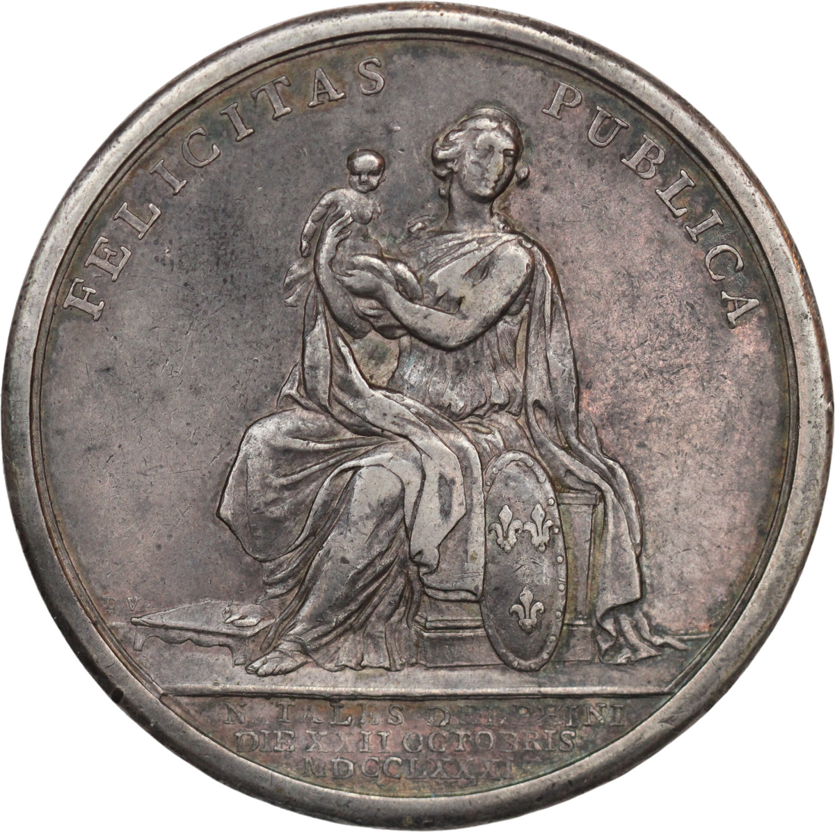 1781 France Louis XVI AR Medal Birth of the Dauphin