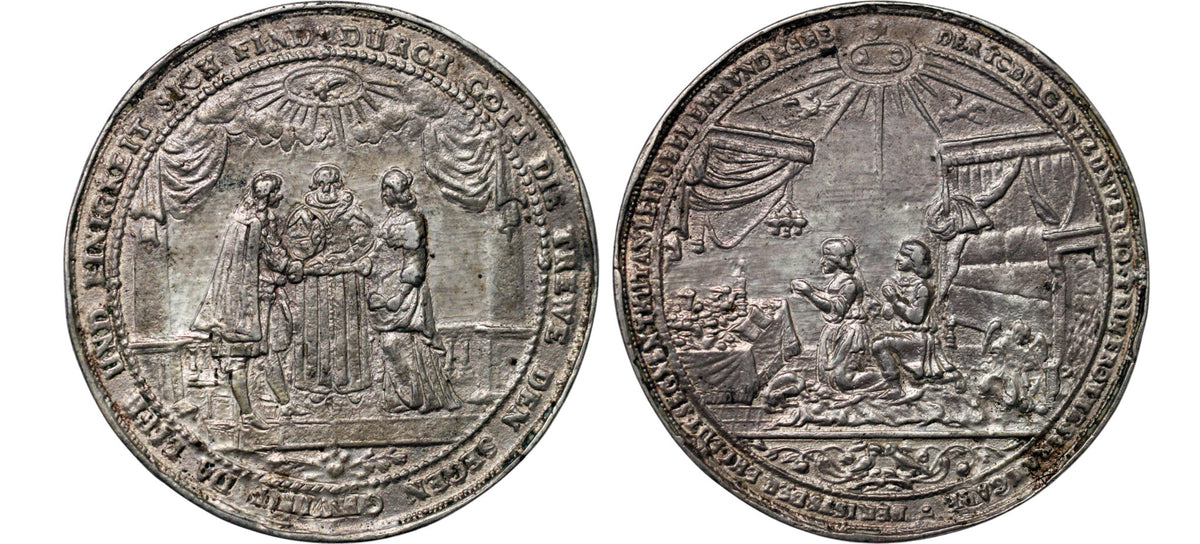 1600s Germany Hamburg AR Cast Marriage Medal