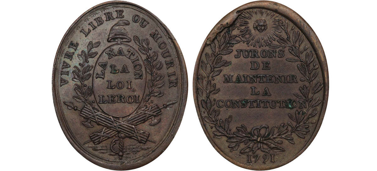 1791 France Revolution Era AE Medal