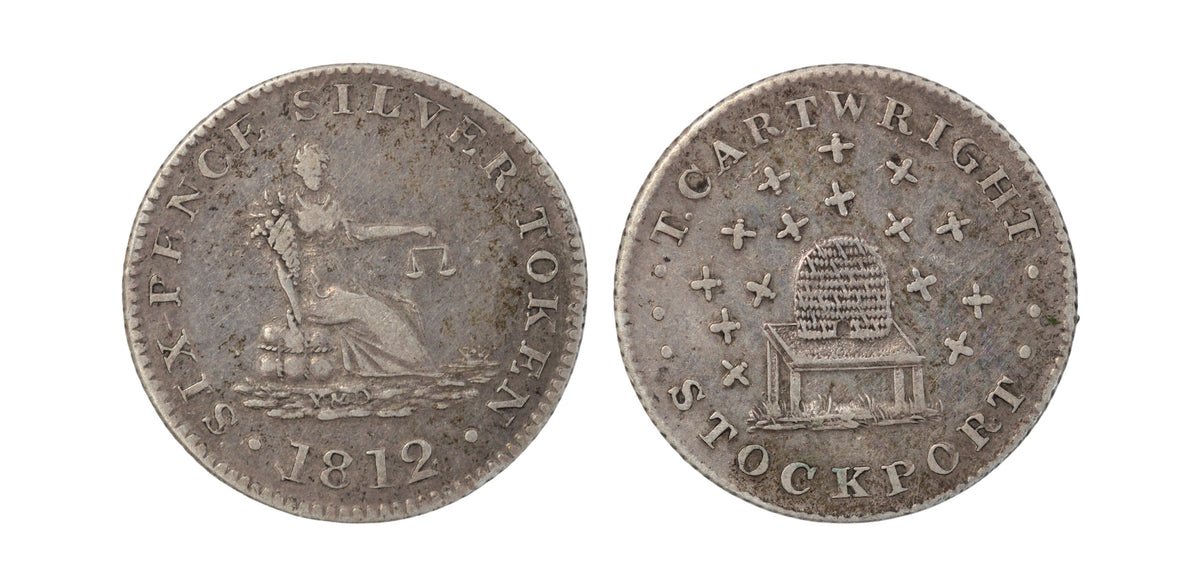 1812 Chesire AR Six Pence Token