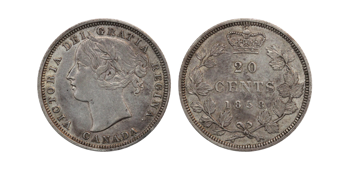 1858 Canada AR 20 Cents