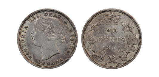 1858 Canada AR 20 Cents