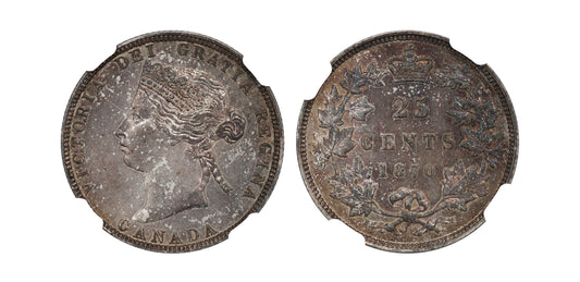 1870 Canada AR 25 Cents NGC UNC Details