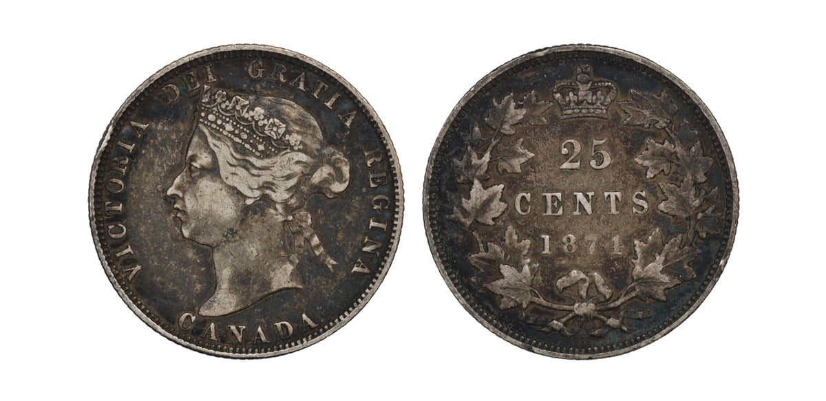 1874H Canada AR 25 Cents