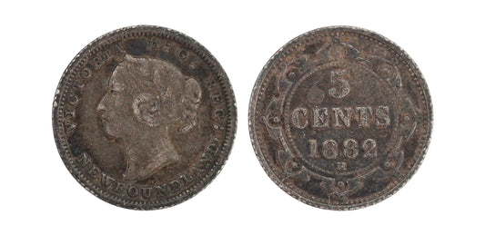 1882H Canada Newfoundland AR 5 Cents