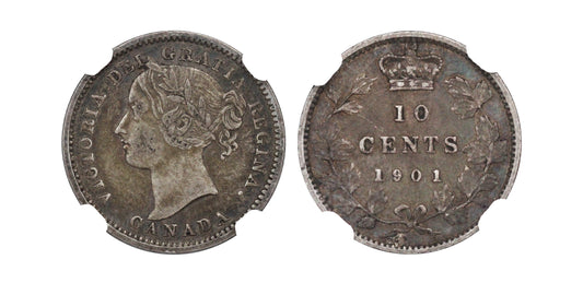 1901 Canada AR 10 Cents NGC VF-30
