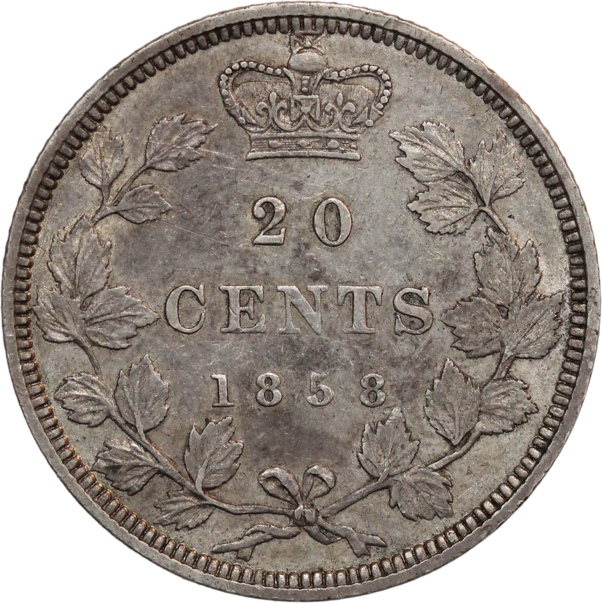 1858 Canada AR 20 Cents