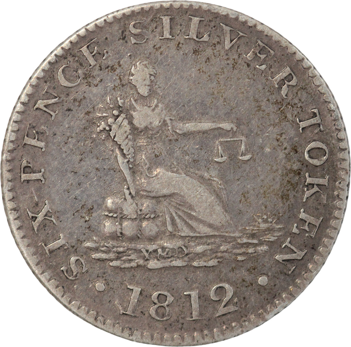 1812 Chesire AR Six Pence Token