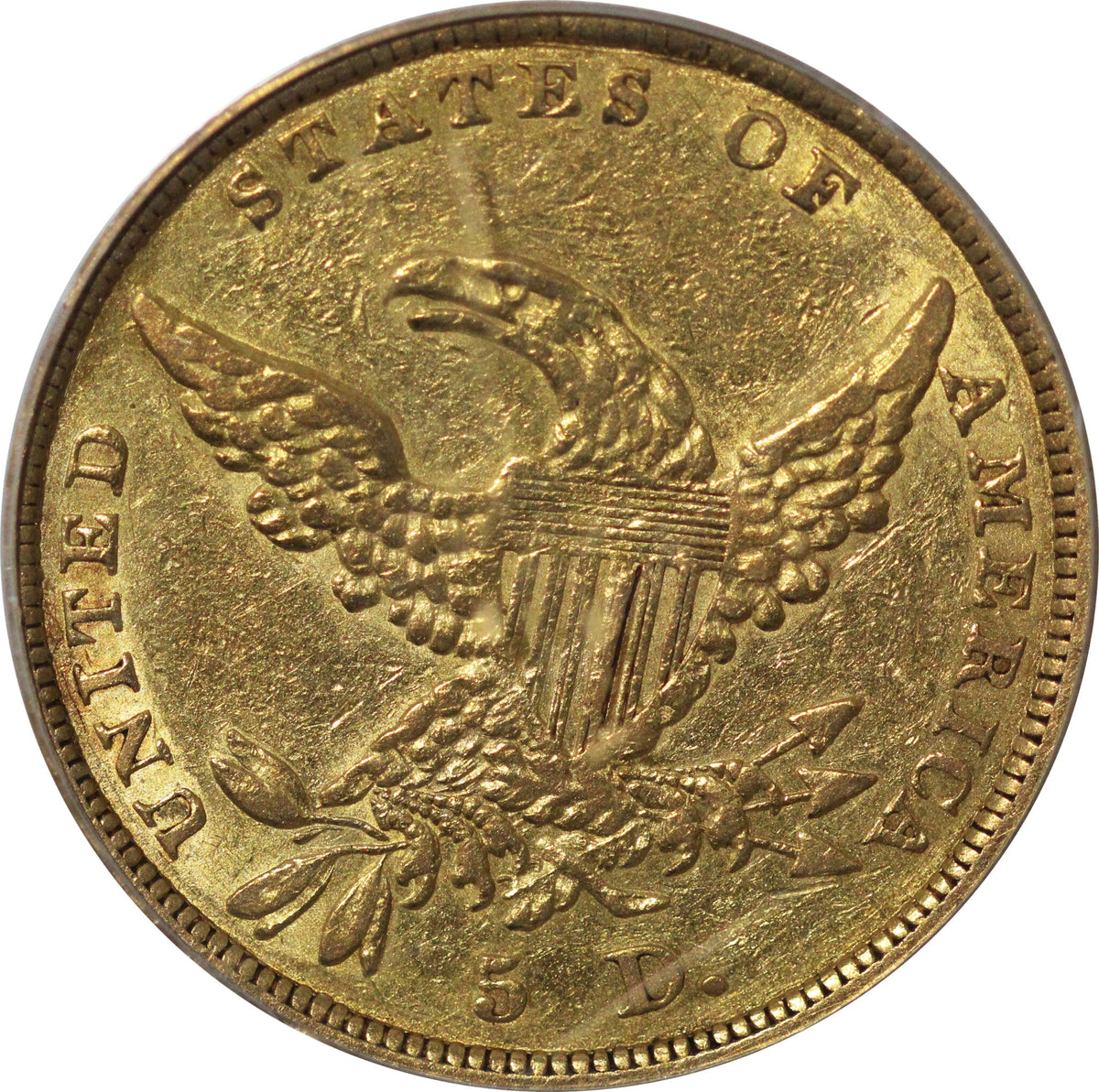 1837 United States AV Classic Head $5 PCGS Genuine